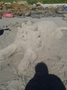 one of the many sandcastles built.